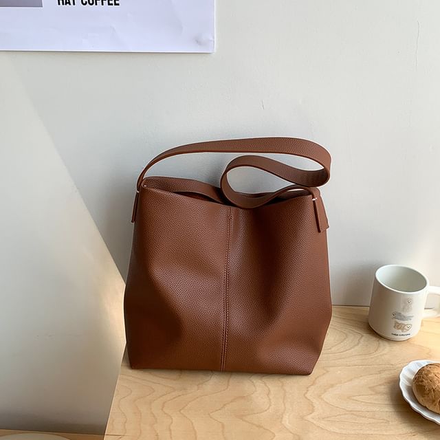 Faux Bucket Bag Leather