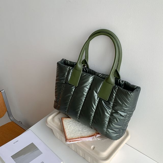 Tote Plain Ribbed Bag