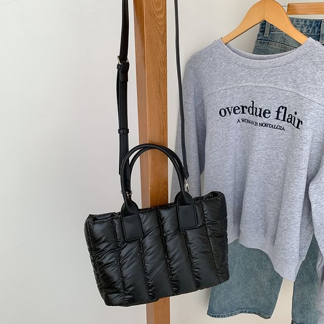 Tote Plain Ribbed Bag