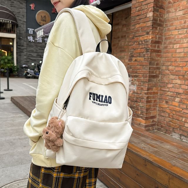 Bag Laptop Nylon / Backpack Lettering Set Embroidered Charm