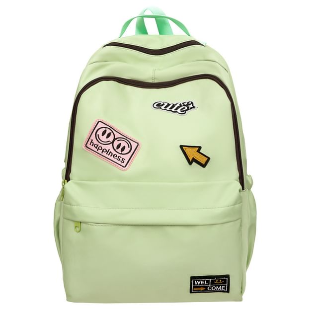 Lettering Laptop Nylon Backpack Applique