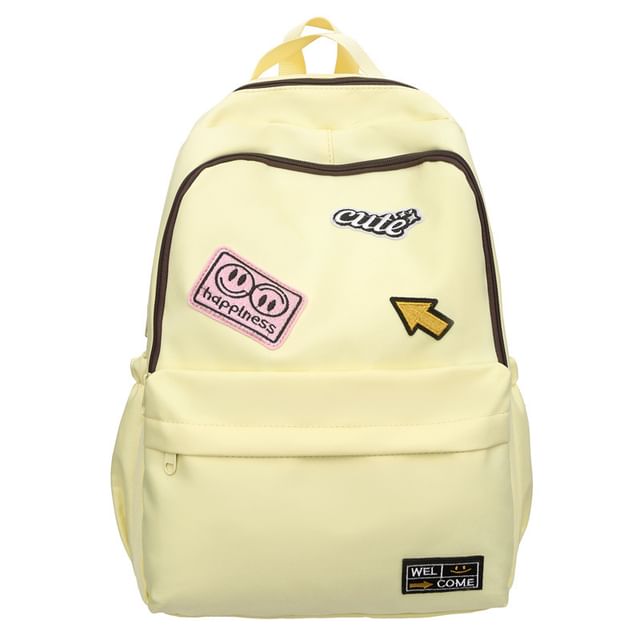 Laptop Lettering Applique Nylon Backpack