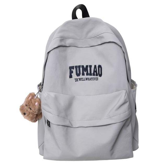 Set Bag Nylon Backpack / Embroidered Charm Lettering Laptop