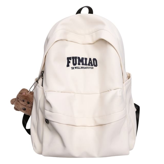 Set Bag Nylon Backpack / Embroidered Charm Lettering Laptop