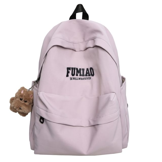 Set Bag Nylon Backpack / Embroidered Charm Lettering Laptop
