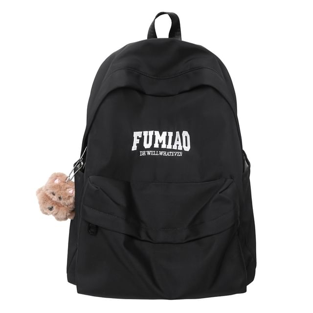 Set Bag Nylon Backpack / Embroidered Charm Lettering Laptop