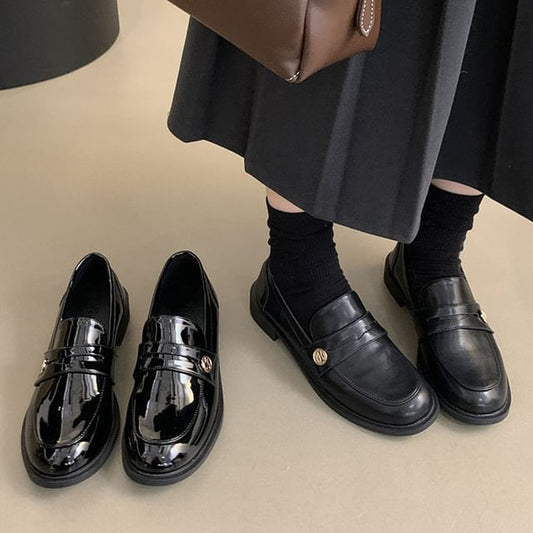 Patent Leather / Faux Penny Loafers