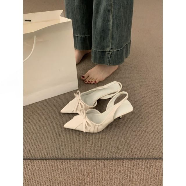 Pumps Toe Slingback Pointed Bow