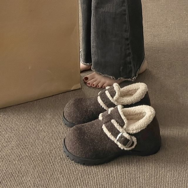 Buckle Platform Shoes Snow