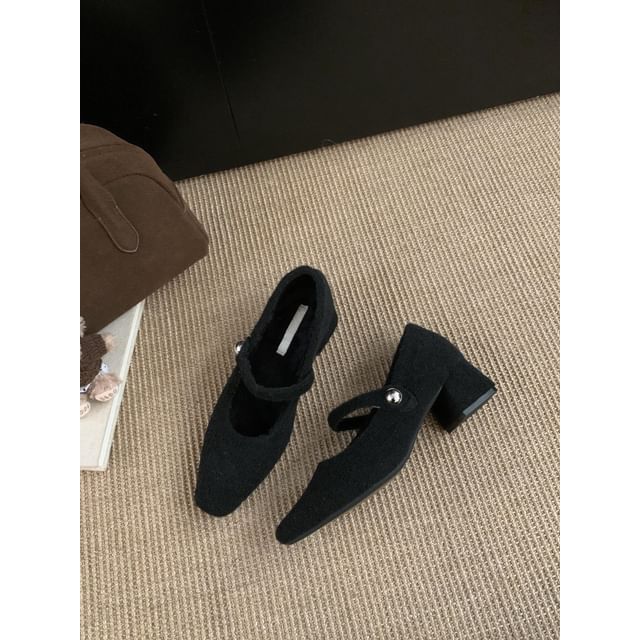 Mary Heel Pumps Toe Block Square Jane