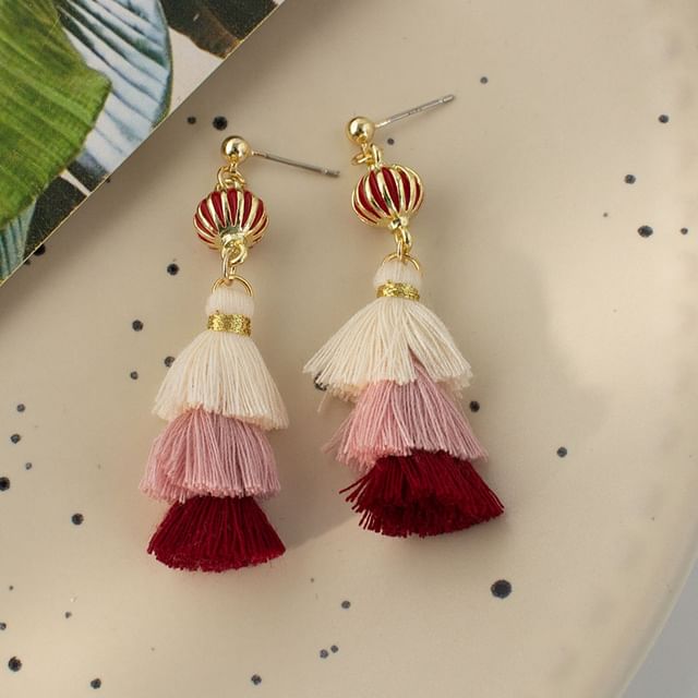 / Tassel Drop Clip-On Earring