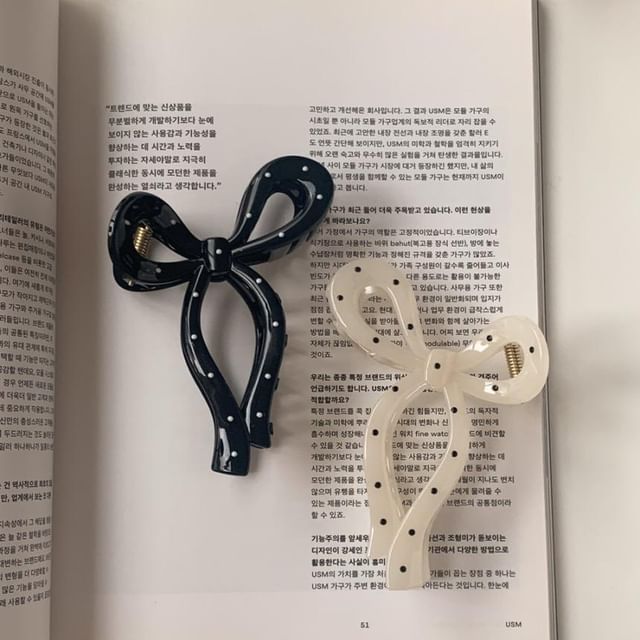 Hair Polka Claw Dot Bow