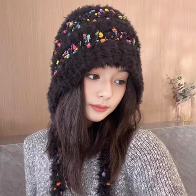 Tie-Up Melange Beanie