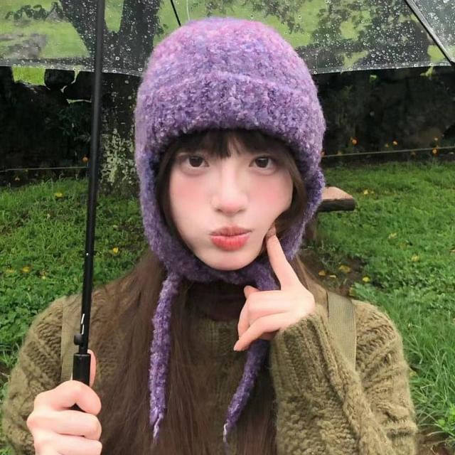 Earflap Melange Beanie