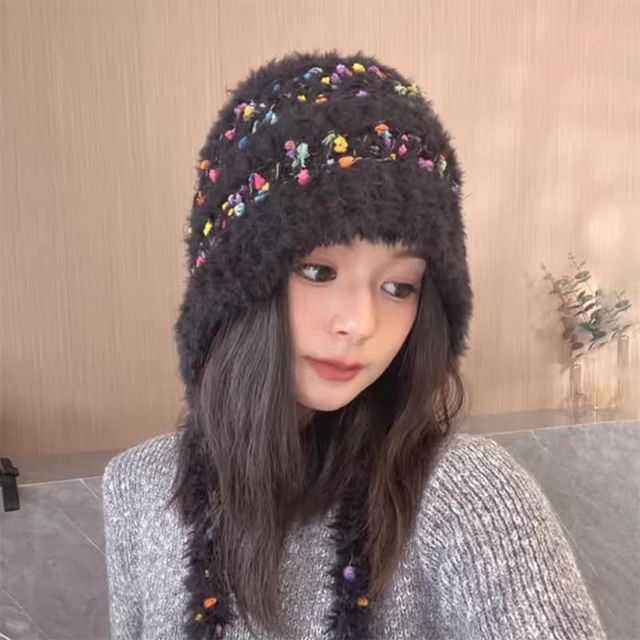 Tie-Up Melange Beanie
