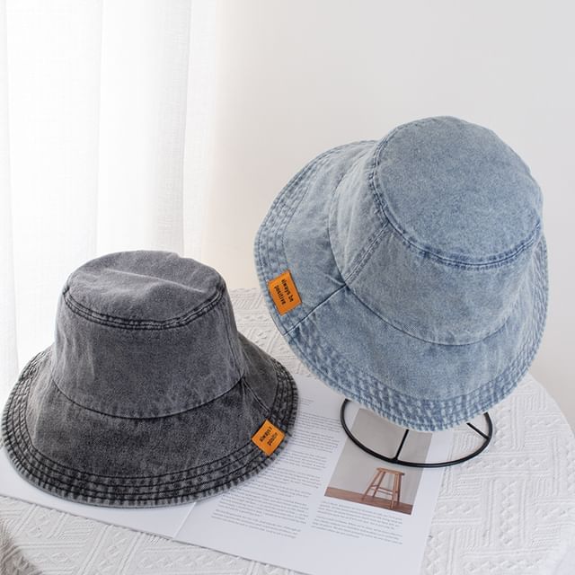 Hat Applique Denim Bucket