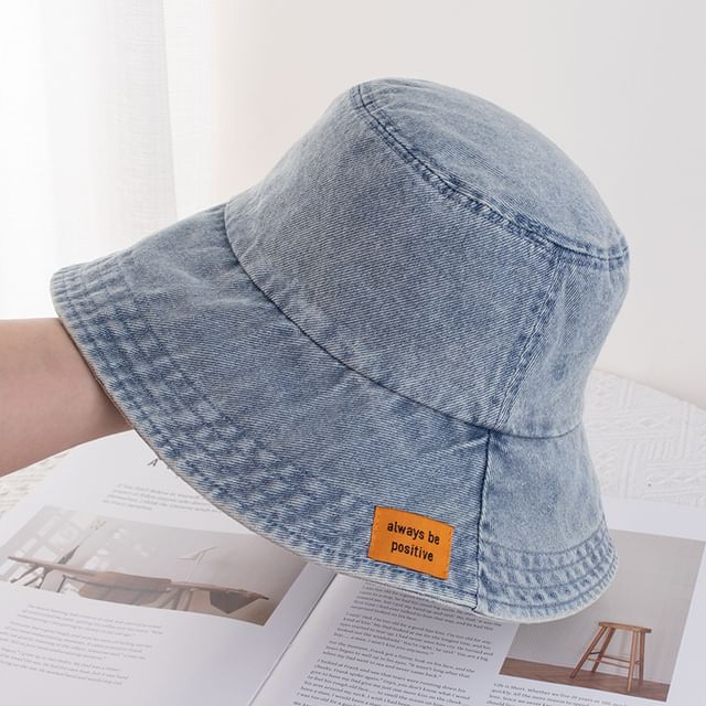 Hat Applique Denim Bucket