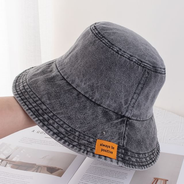 Hat Applique Denim Bucket