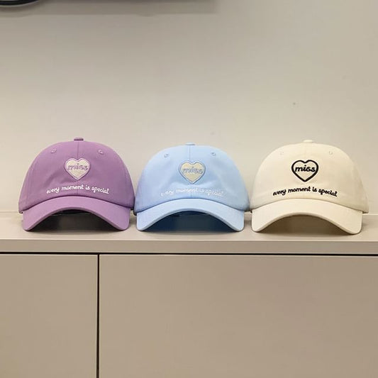 Embroidered Heart Cap