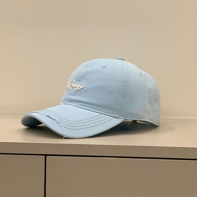 Letter Cap Distressed Embroidered