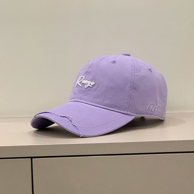 Letter Cap Distressed Embroidered