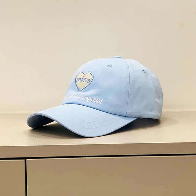 Embroidered Heart Cap