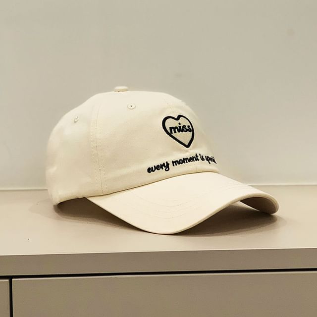 Embroidered Heart Cap