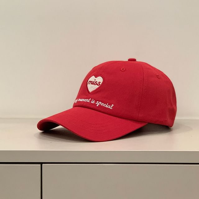 Embroidered Heart Cap