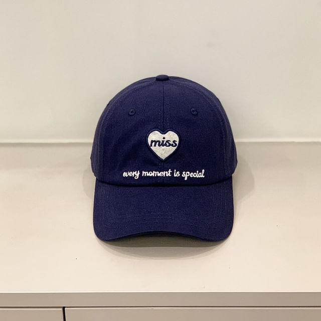 Embroidered Heart Cap