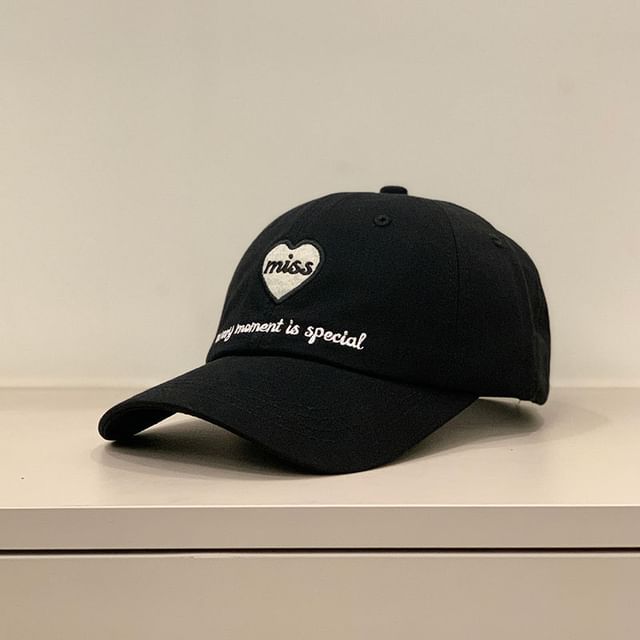 Embroidered Heart Cap