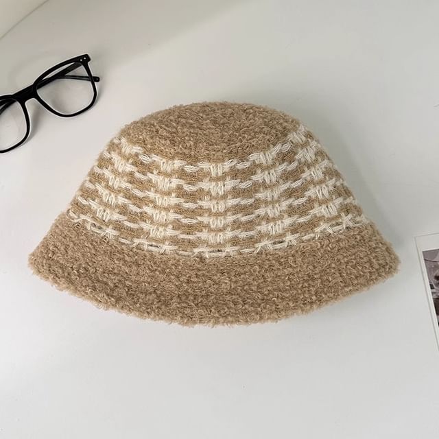 Hat Bucket Fluffy Striped