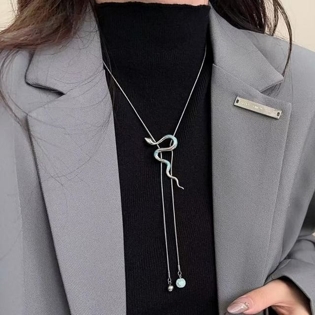 Pendant Alloy Lariat Snake Necklace