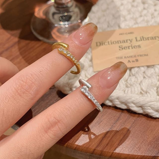 Open Rhinestone Ring / Alloy Set