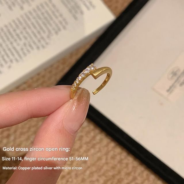Open Rhinestone Ring / Alloy Set