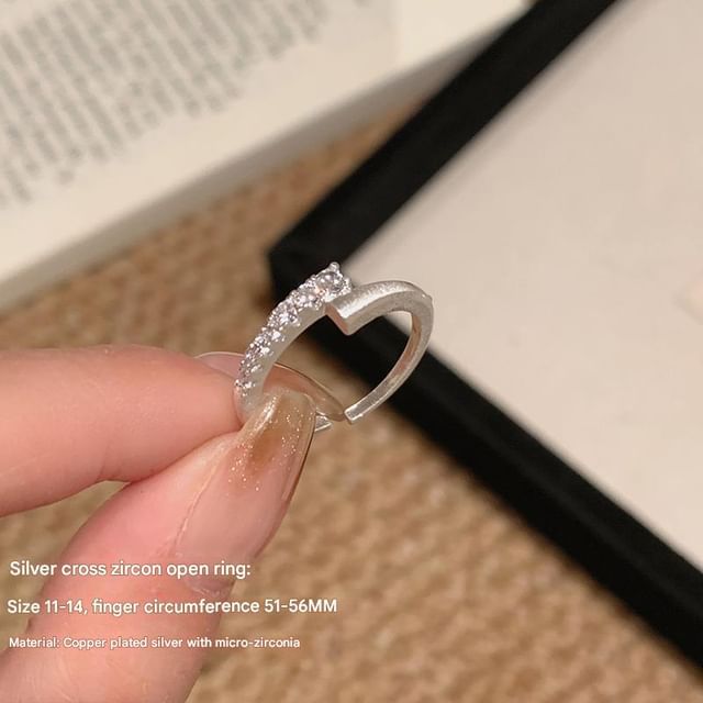 Open Rhinestone Ring / Alloy Set