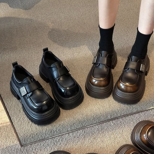 Leather Shoes Accent Strap Adhesive Platform Faux Metal