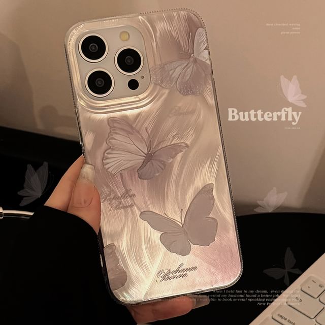 Set / Phone Butterfly Charm Case