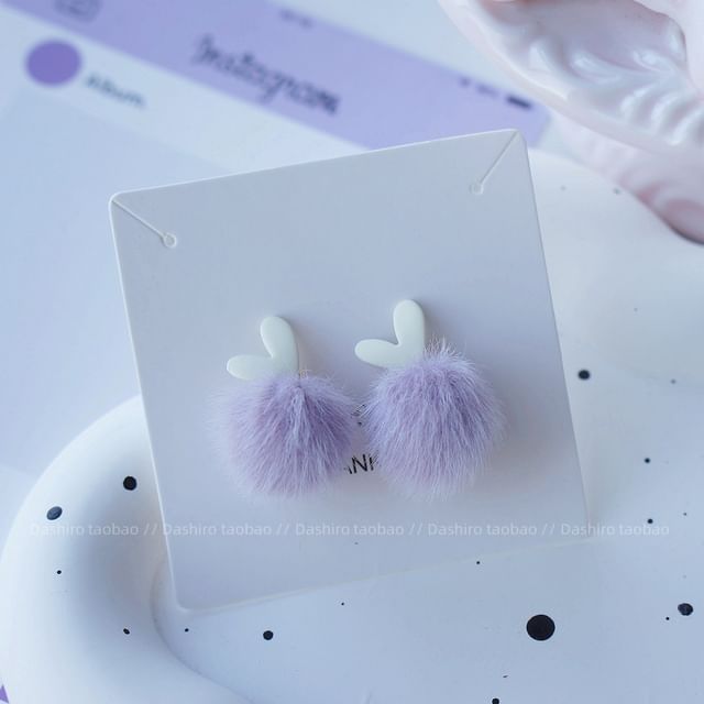 Drop / Stud Clip On Earring Pom