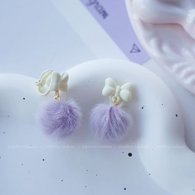 Drop / Stud Clip On Earring Pom