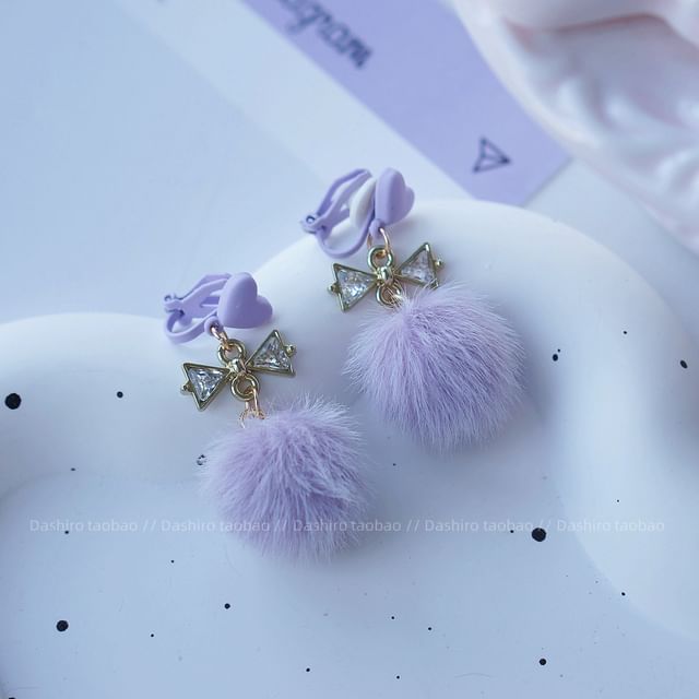Drop / Stud Clip On Earring Pom