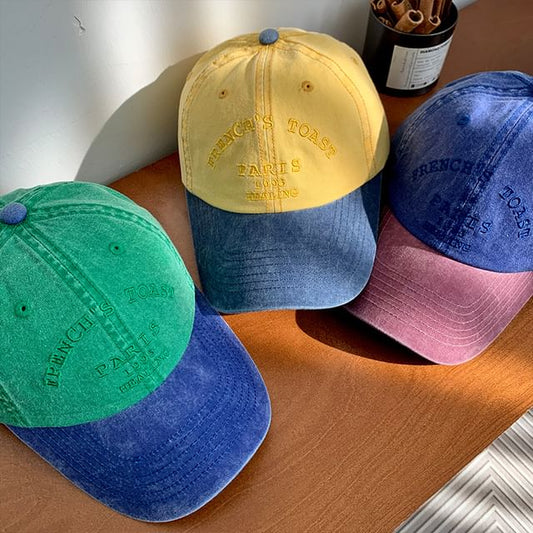 Tone Baseball Cap Two Lettering Embroidered