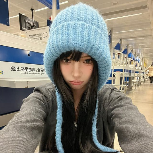 Bonnet Knit Plain Hat