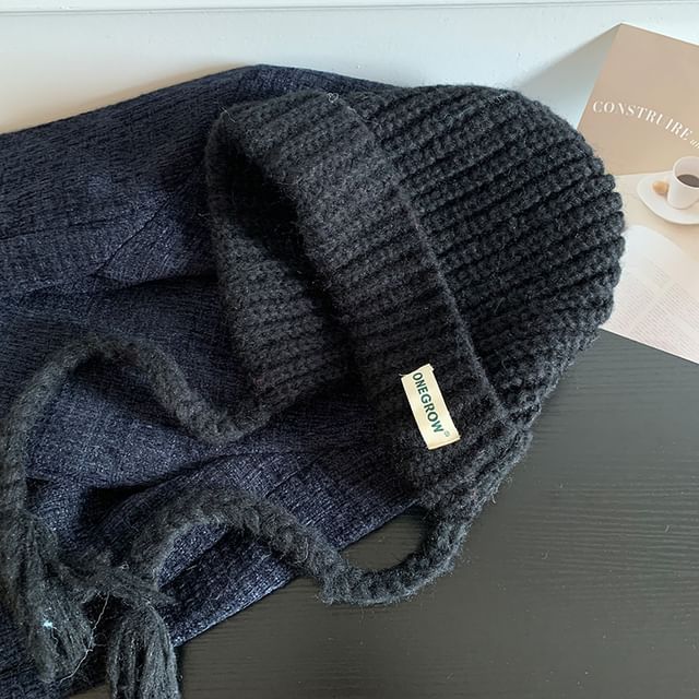 Bonnet Knit Plain Hat