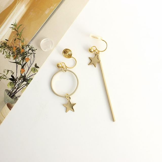 Dangle Asymmetrical Star Earring