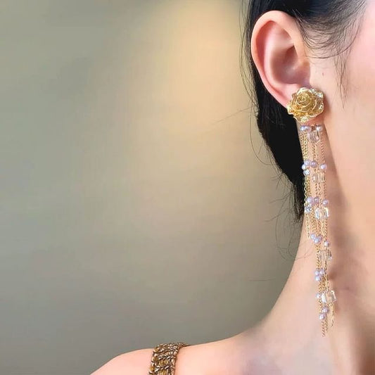 Pearl Flower Stud Faux Earring