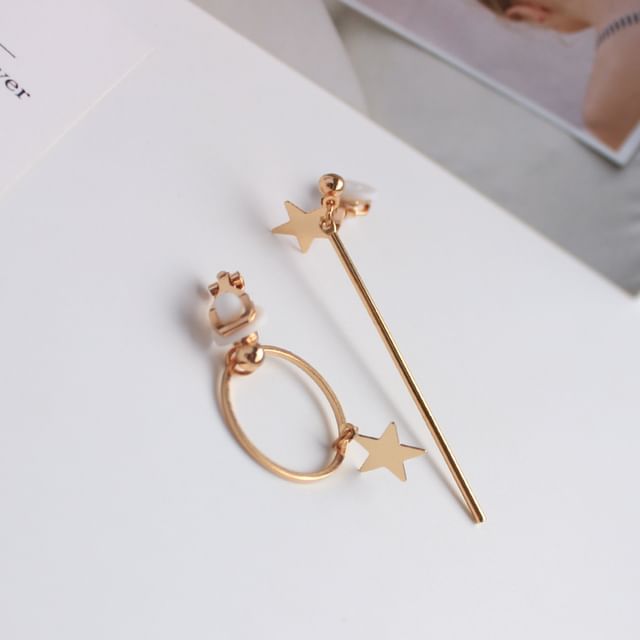 Dangle Asymmetrical Star Earring