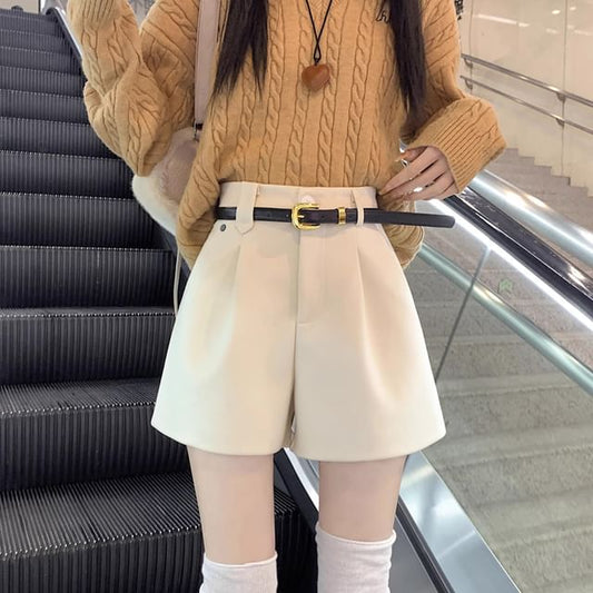 Plain Shorts Waist High