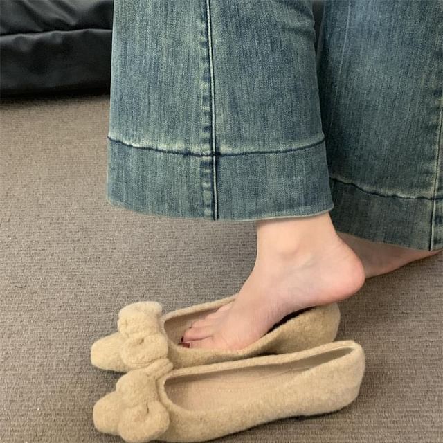 Square Toe Flats Bow