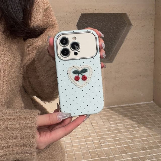 Phone Cherry Case Embroidered
