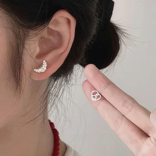 Earring Clip Stud Pastry Asymmetrical On /